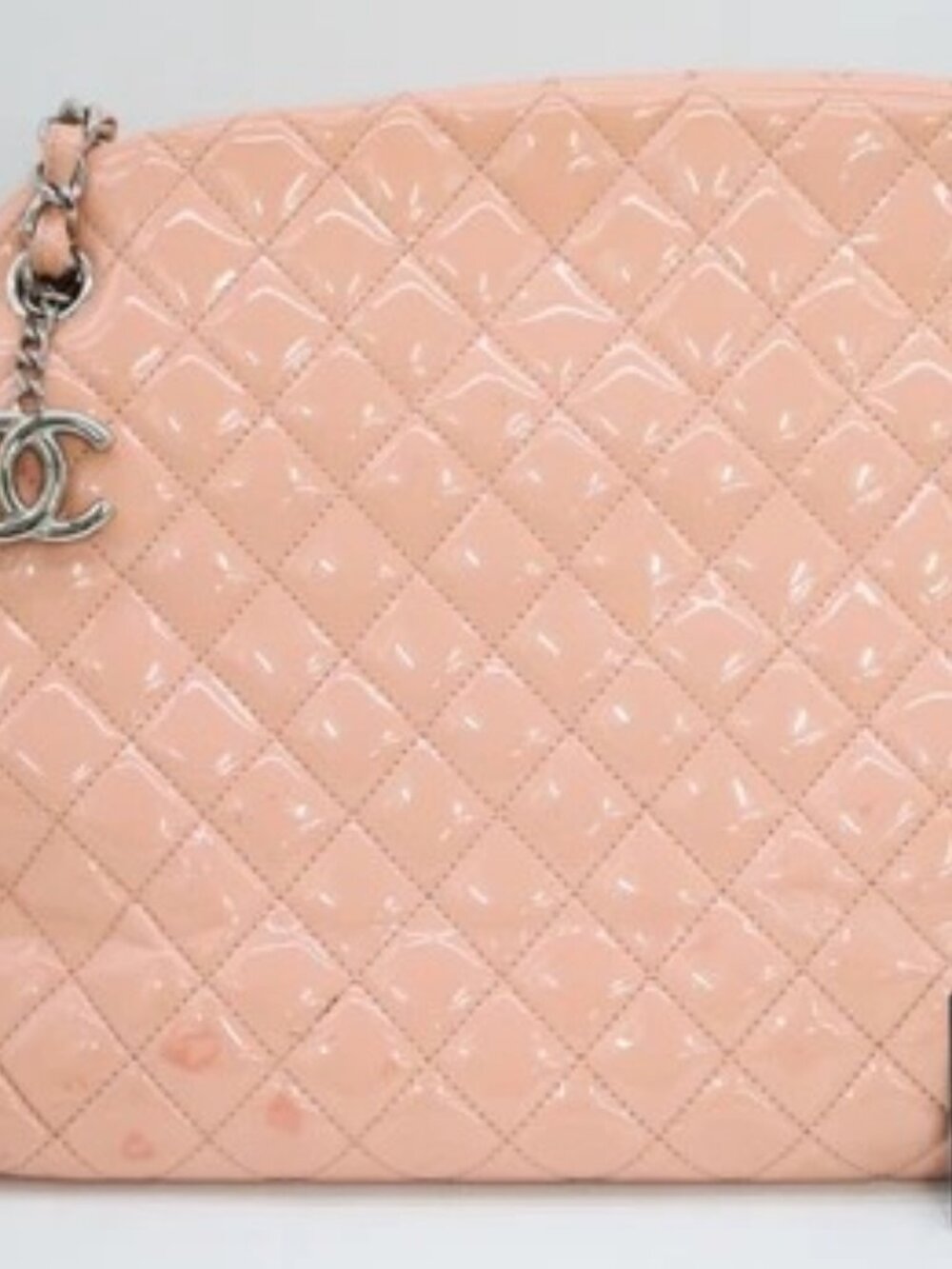 Chanel Large Quilted Patent Mademoiselle Bowling Bag Pink - 17669978